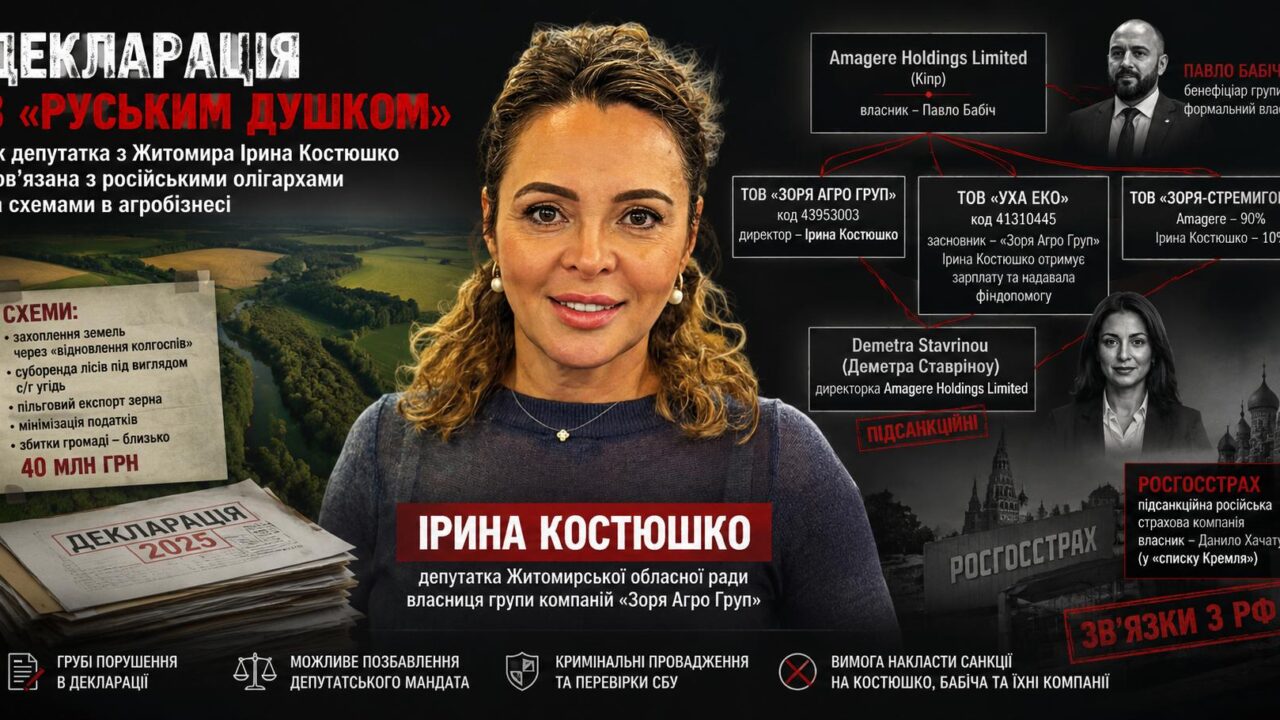 Декларація з “руським душком”. ЗМІ побачили в звітності депутатки з Житомира Костюшко звʼязок із росіянами
