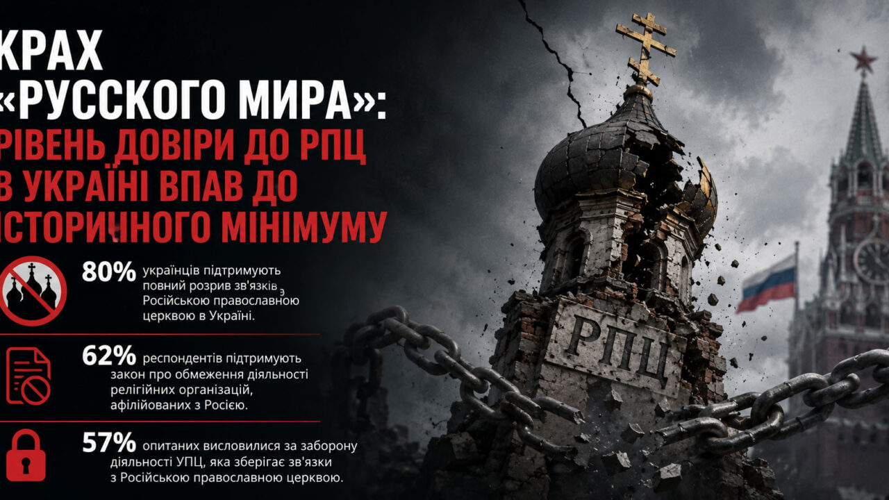 Крах «русского мира»: рівень довіри до РПЦ в Україні впав до історичного мінімуму